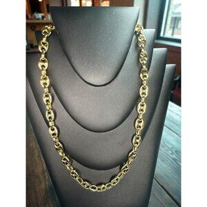 Gold Toned Chunky Oval Link Chain Necklace